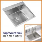 Brushed Stainless Steel Sink 33 X 22 Single Bowl Bar Sink 16 Gauge for sale