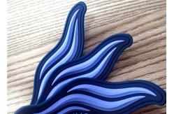 China S / M / L Dark Blue 3D Rubber Patches / Rubber Labels For Clothing supplier