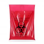 Red Self Seal Biohazard Waste Healthcare Autoclave Bags With Adhesive Strip for sale