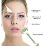 Green Gua Sha Scraping Tool , Facial Jade Roller For Face Massage for sale