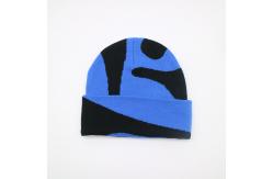China Unisex Acrylic Knitted Cuffed Beanie Hats Winter 58CM Custom Logo supplier