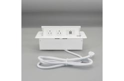 China Hidden Aluminum Desk Mounted 110V Pop Up Socket Box supplier