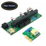 PCIE Riser 1x To 16x Graphic Extension Card With 3.3V Digital Meter Display And 3528 Colorful Flash LED for sale