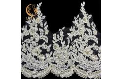 China Decorative Beaded Lace Trim Water Soluble Embroidery 135cm Width supplier