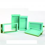 350g C1S paper matt finishing blue cell phone box with clear PET window for iphone X covers for sale