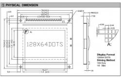 China 128*64 Graphic LCD Module STN T6963C With Backlight Industrial Display Monochrome Customizable supplier