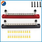 12 Way Common Busbar , 150A RV Marine Solar Copper Terminal Bus Bar With Cover for sale