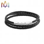 OEM Multi Layer Braided Leather Bracelet With Magnetic Clasp for sale