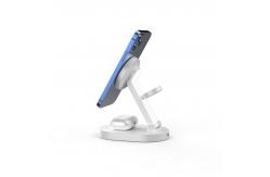 China Portable 3 In 1 15W Magnet Wireless Charger Stand Horizontal Charging supplier