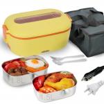2 Compartment Electric Lunch Box 1.5L Stainless Steel Container 80W for sale