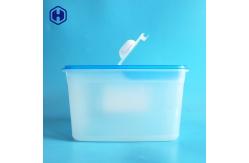 China Sturdy PP Clear Plastic Square Box With Scoop Pet Dog Food Feeding supplier