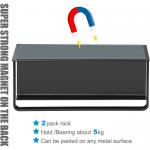 Magnetic Fridge Organizer With Black Seasoning Racks And Free Hooks