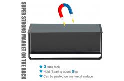 China Magnetic Fridge Organizer With Black Seasoning Racks And Free Hooks supplier