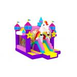 1000D Fireproof Baffle Inflatable Unicorn Jumping House With Slide for sale