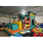 Attractive Palm Tree Inflatable Obstacle Courses 0.55mm Pvc Tarpaulin 12 X 4m