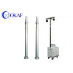 C220V Pneumatic Telescopic Mast , 6M Pmobile Security Camera Trailer 80KG Head Load for sale