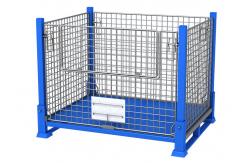 China Collapsible Stacking Stillage Pallet Cage Wire Mesh With Rugged Base supplier