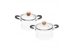 China Microwave Heating Transparent Borosilicate Glass Soup Pot supplier