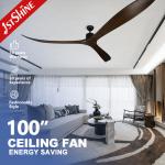 100 Inch Big Ceiling Fan With Remote Control 3 Solid Wood Blade DC Motor for sale