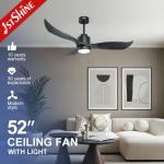 Dc Circuit 60W Remote Control Ceiling Fan Home 3 Abs Plastic Fan Blades for sale