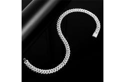 China 16 Inches Hip Hop Jewelry 18K Miami 925 Sterling Silver Moissanite Tennis Chain supplier