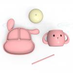 MHC Cartoon Animal Silicone Baby Feeding Set Plate for Kids Travel Nursing 500 Pieces for sale
