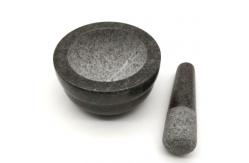 China Polished Granite Stone Mortar And Pestle Mortar Round Spices Press Grinder supplier