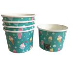 White Cardboard Small Ice Creamserving  Bowls 0.6L Custom Logo Print for sale