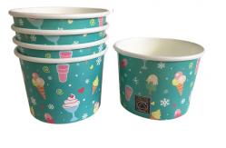 China White Cardboard Small Ice Creamserving  Bowls 0.6L Custom Logo Print supplier