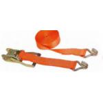Flat Hooks Polyester Ratchet Tie Down Straps With Protective Sleeves for sale