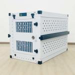 Portable White Aluminum Collapsible Single Dog Crate Box Folding Pet Carrier