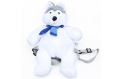 China 35cm Washable Colour Safe Cartoon Husky Plush Backpack supplier