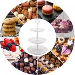 Plastic White 2 3 Tier Cupcake Stand Fruit Plate Cakes For Wedding
