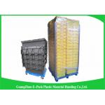 Nestable Plastic Attached Lid Containers ,  Industrial Storage Turnover Crate