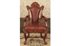 China OEM Design Oval Round Back Royal Throne Chair Oil Paint Surface supplier