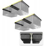 Metal Overhead Storage Bin Rack for Garage Ceiling Black Ceiling Rails for Garage for sale