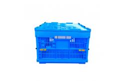 China 600*400*278 mm Solid Bottom Attached Covers Plastic Collapsible Crates supplier