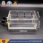 Baccarat Acrylic Waste Card Box Fully Transparent With Lock 8 Pairs Of Poker Card Cutting Box for sale