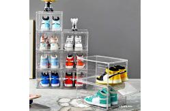 China Magnetic Plastic Acrylic Shoe Boxes Stackable Transparent supplier