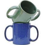 Dual Handle Coffee Mug Set Of 2 For Secure Hold 11.83 Fl. Oz. for sale