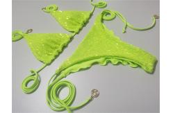 China Solid Bikini Swimming Suits Ruched Design For Youthful supplier
