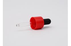 China 18mm Plastic Pipette Droppers Red Closure Matte Black Teat For Essential Oil supplier