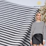 Fashion Cotton French Terry Fabric Striped Skin Friendly Texture for sale