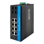 Waterproof 8 Port Network Switch Gigabit Rugged Ethernet Switch With 4 Fiber Ports for sale