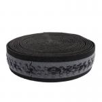 Black 2.5cm Anti Slip Webbing Fitness Silicone Elastic Gripper Tape for sale