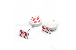 China Heart Shaped Anti Theft Security Pull Box Recoiler With ABS Shell supplier