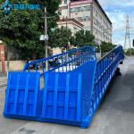 Customized High Guardrail Large Load Capacity Standard Blue Hydraulic Dock Ramp For Connecting Forklifts And Trucks for sale
