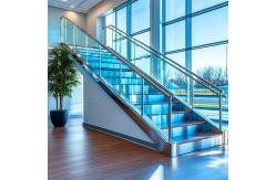 China Designer Stainless Steel Handrails with Wood Inserts for Glass Staircase Applications supplier