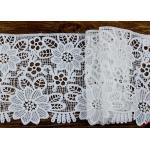 Wide Flower Pattern White Guipure Lace Trim For Fashion Dress OEM / ODM