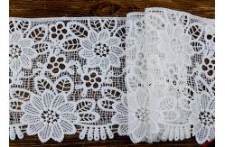 China Wide Flower Pattern White Guipure Lace Trim For Fashion Dress OEM / ODM supplier